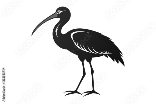 Canvas Print ibis line art silhouette vector illustration