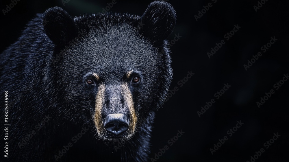 Fototapeta premium Close-up of a black bear in natural habitat.