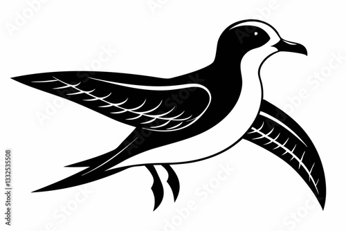 Wallpaper Mural petrel bird line art silhouette vector illustration Torontodigital.ca