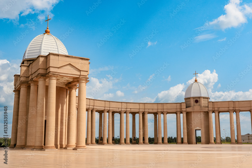Basilica of Our Lady of Peace in Yamoussoukro, Ivory Coast under clear skies