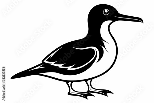 shearwater line art silhouette vector illustration