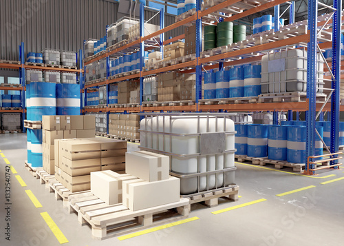 spacious warehouse with ind...
