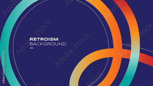 Abstract Retro Color Background with Dynamic Gradient Lines. Vector 3D Curve Ribbons. Wavy Rainbow Graphic Design
