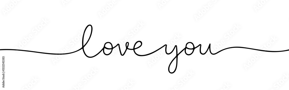 Love you phrase continuous one line drawing with word. Minimalistic drawing of phrase illustration. Love you phrase continuous one line drawing with word. Minimalistic drawing of phrase illustration.