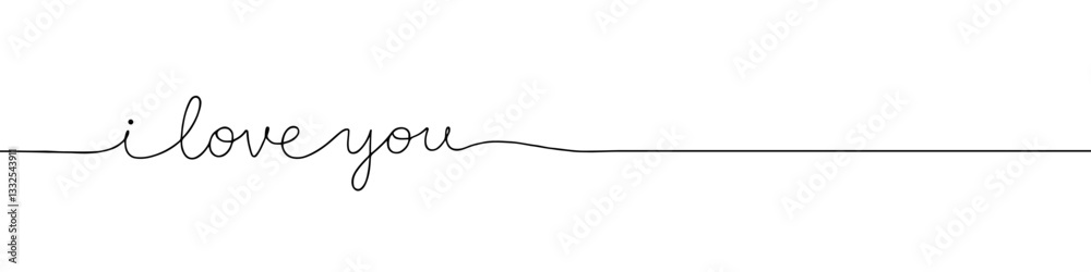 I love you phrase continuous one line drawing with word. Minimalistic drawing of phrase illustration. I love you phrase continuous one line drawing with word. Minimalistic drawing of phrase illustration.