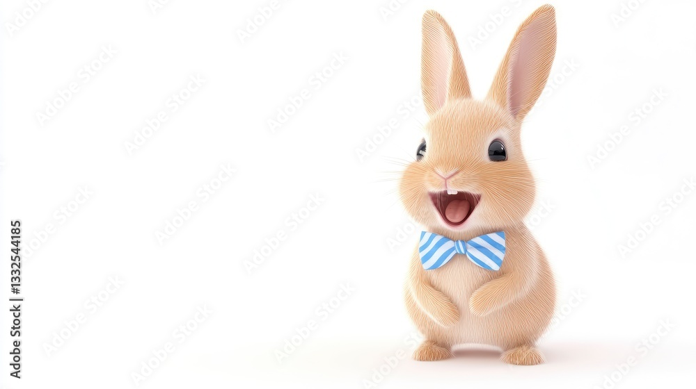 Obraz premium Happy easter bunny celebrates easter day with colorful eggs