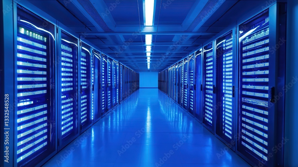 Glowing server racks in a modern data center, showcasing advanced technology and digital infrastructure.
Glowing server racks in a modern data center, showcasing advanced technology and digital infrastructure.