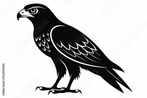 buzzard bird line art silhouette vector illustration