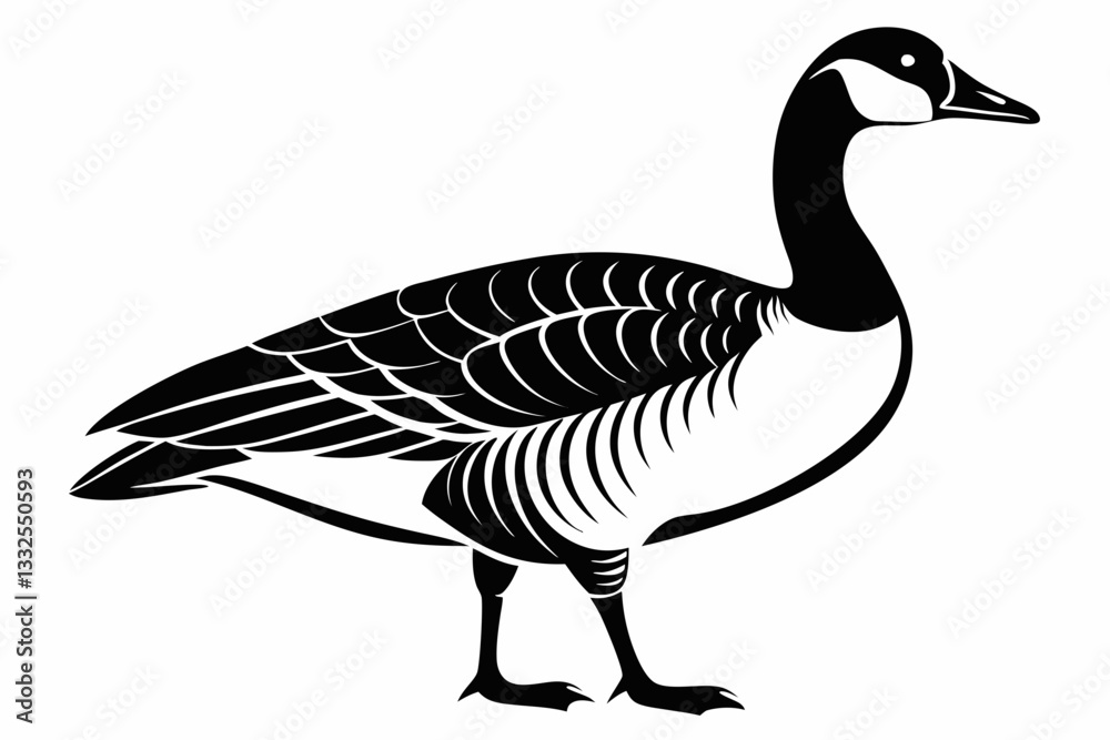 Fototapeta premium canada goose line art silhouette vector illustration