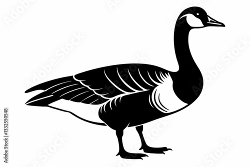 canada goose line art silhouette vector illustration