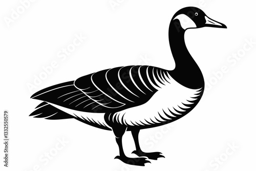 canada goose line art silhouette vector illustration