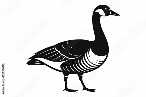 canada goose line art silhouette vector illustration