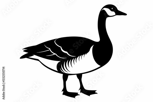canada goose line art silhouette vector illustration