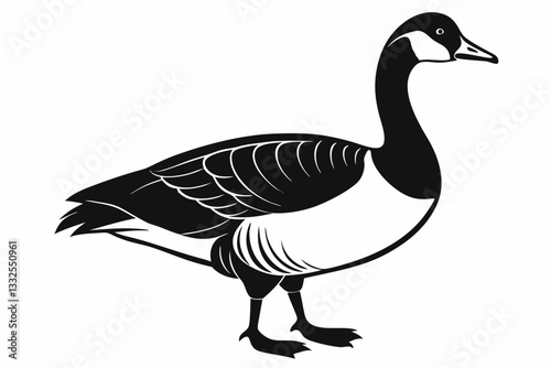 canada goose line art silhouette vector illustration