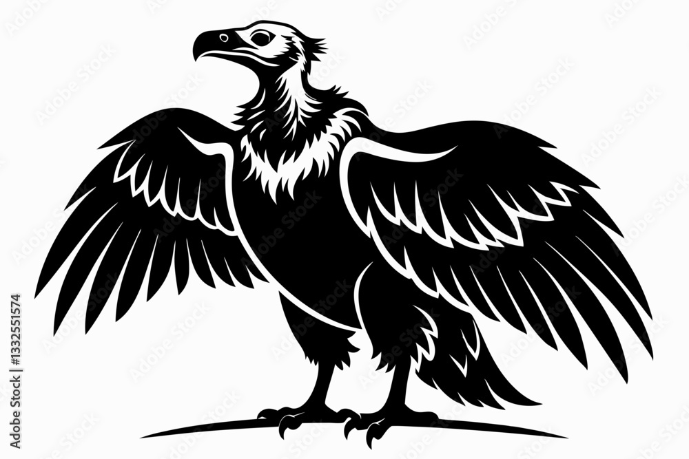 Obraz premium condor bird line art silhouette vector illustration