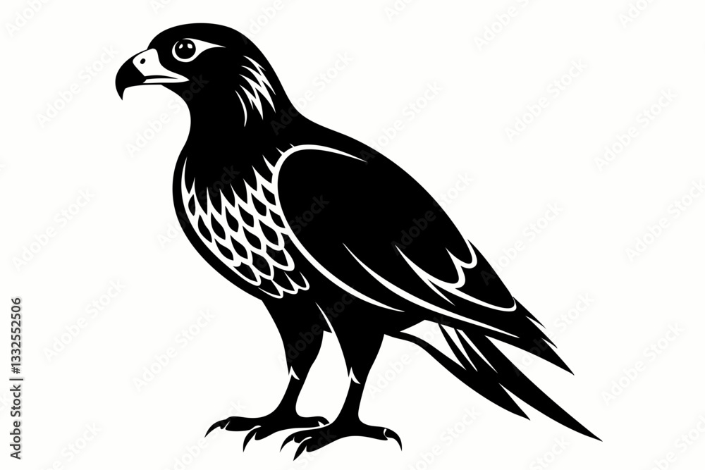 Obraz premium harrier bird line art silhouette vector illustration