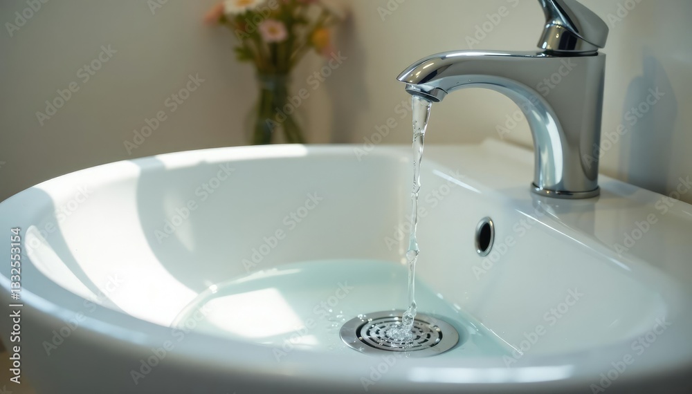 Water droplets falling into drain in bathroom sink, bath, wet, bathroom decor Water droplets falling into drain in bathroom sink, bath, wet, bathroom decor