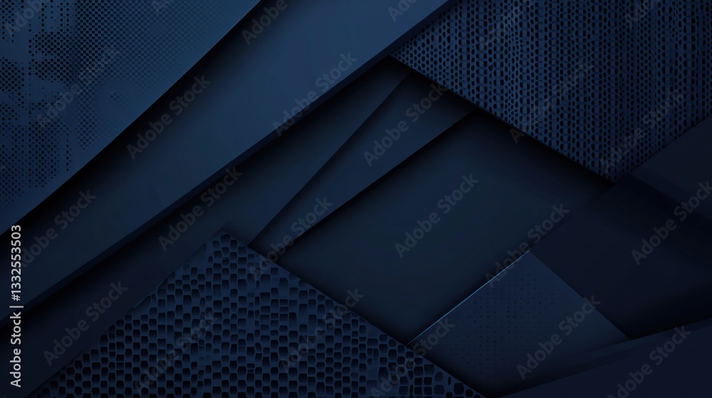Abstract Dark Blue Geometric Texture Background