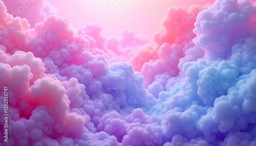 Bubble Foam Abstract Background Pink, Purple, and Blue Textured 3D Art
