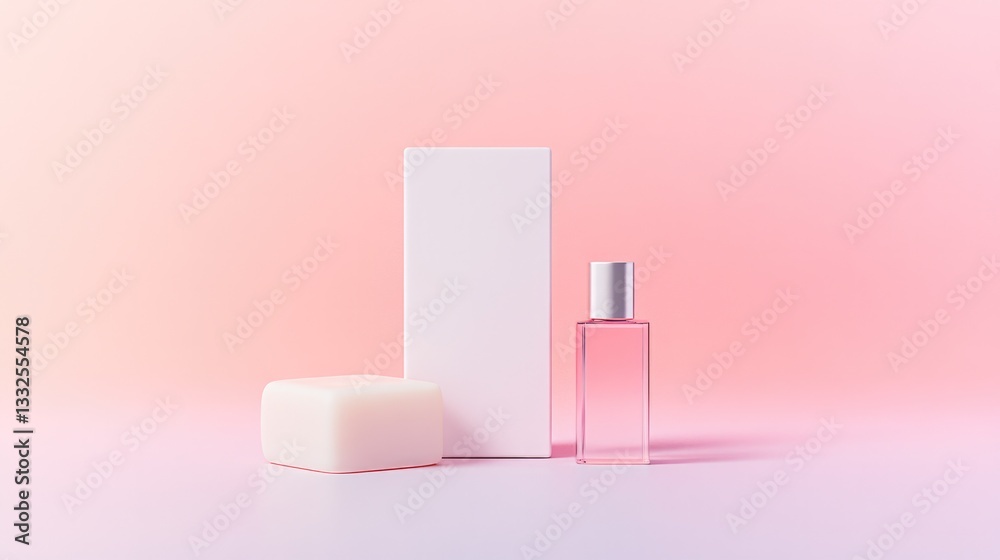 elegantly showcase 3d rendered unbranded soap packaging against simple gradient background highlighting its contours elegantly showcase 3d rendered unbranded soap packaging against simple gradient background highlighting its contours