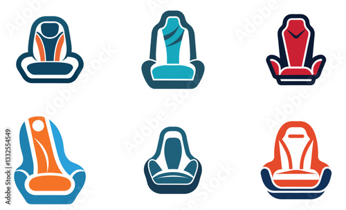 Colorful Collection of Child Safety Seats and Car Seats