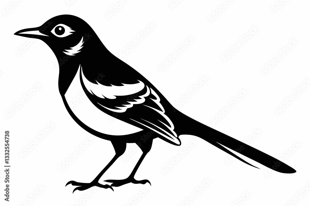 mockingbird line art silhouette vector illustration mockingbird line art silhouette vector illustration