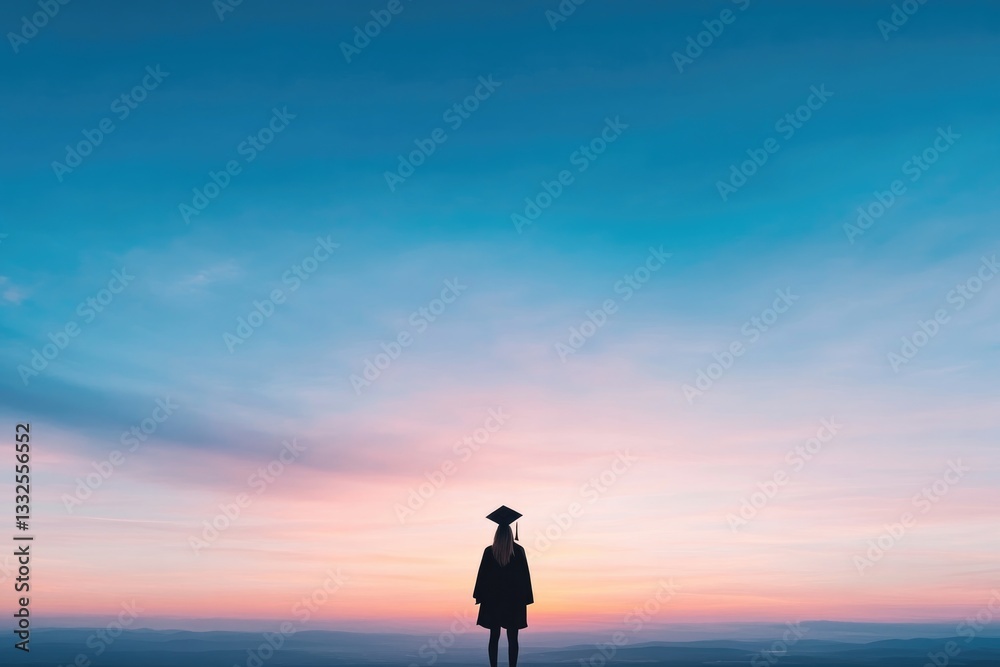 proud graduate triumphantly tossing their cap in front of vibrant sunset sky reflecting dreams and future hopes while proud graduate triumphantly tossing their cap in front of vibrant sunset sky reflecting dreams and future hopes while
