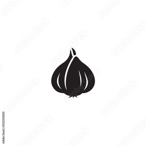garlic vector icon silhouette image on white background