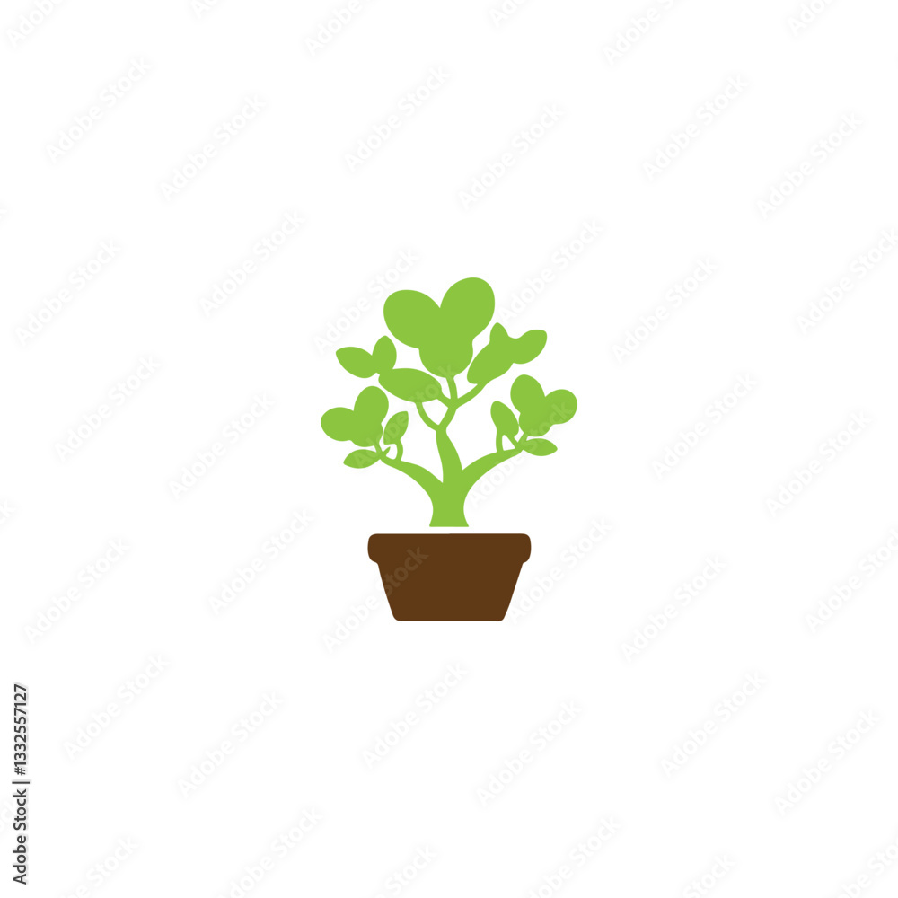 Fototapeta premium jade plant icon vector image on white background