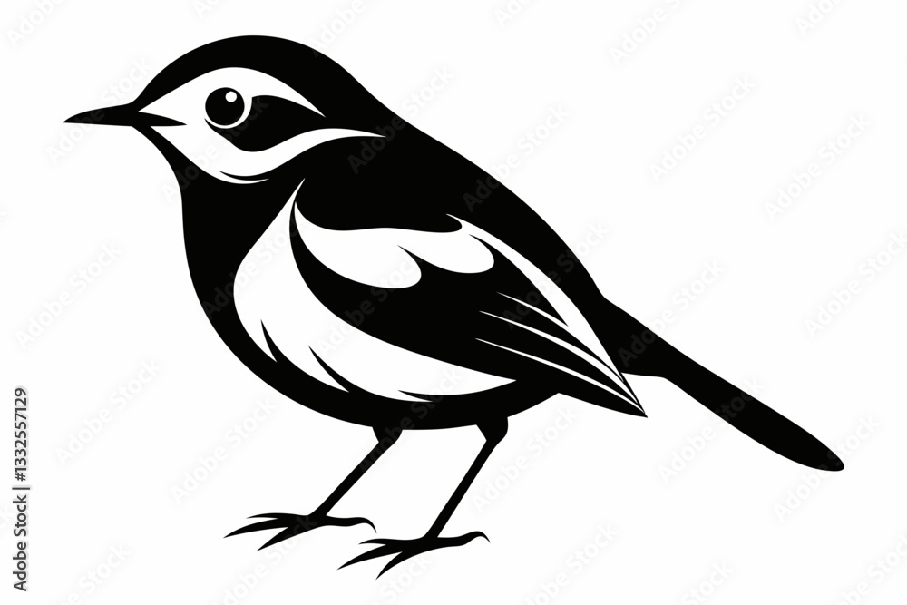 warbler bird line art silhouette vector illustration warbler bird line art silhouette vector illustration