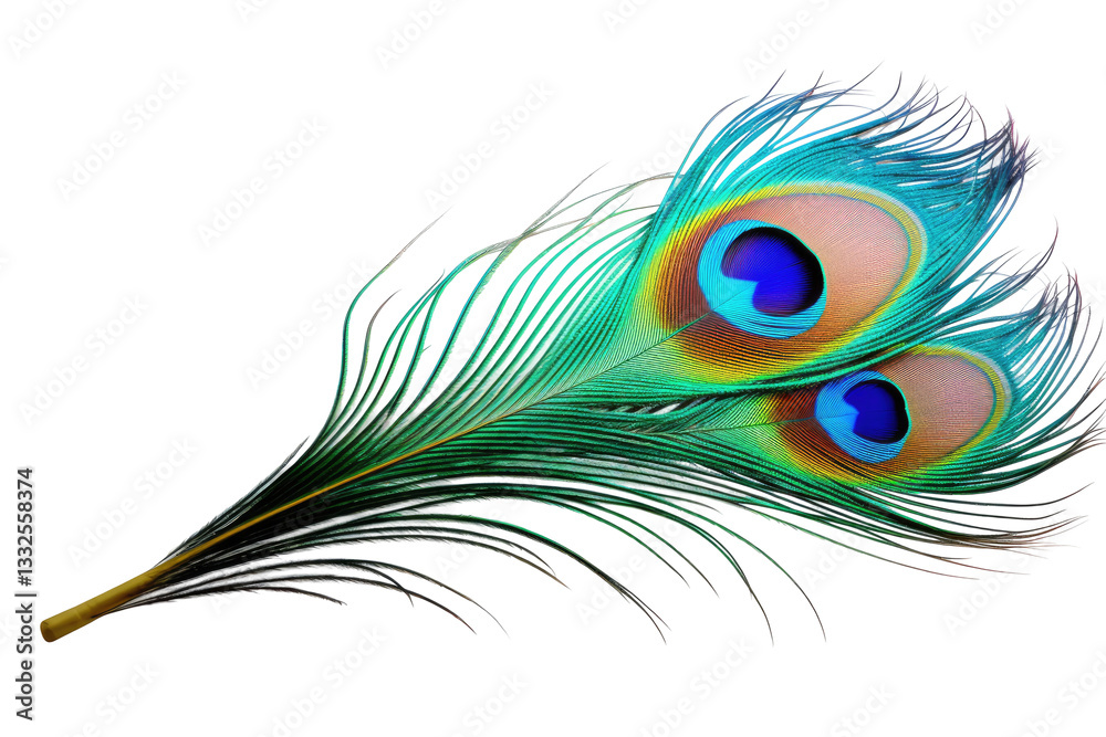 Obraz premium peacock feather on transparent background