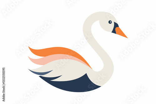 Trumpeter Swan Creative Vector Design