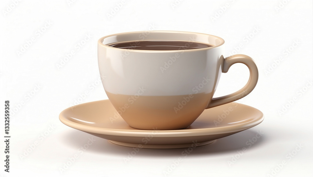 A Stylish 3D Icon of a Coffee Cup Isolated on a White Background for Beverage Lovers A Stylish 3D Icon of a Coffee Cup Isolated on a White Background for Beverage Lovers