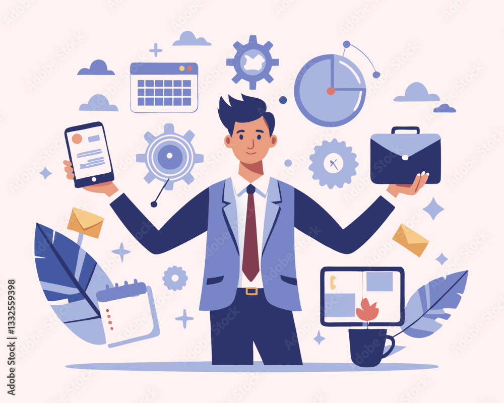 Project management, strategic plan to manage resources for development, working process and schedule, task completion concept, smart businessman project manager manage multiple project. Project management, strategic plan to manage resources for development, working process and schedule, task completion concept, smart businessman project manager manage multiple project.