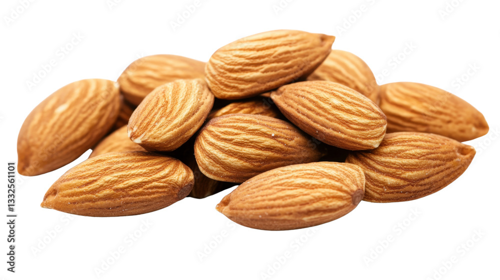 Pile of shelled almonds isolated on transparent background Pile of shelled almonds isolated on transparent background