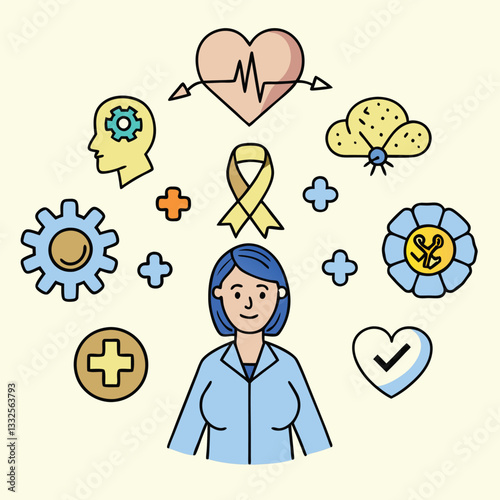 Mental health awareness day vector illustration icon elements symbols