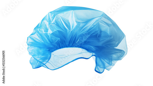 Light blue medical disposable cap isolated on transparent background