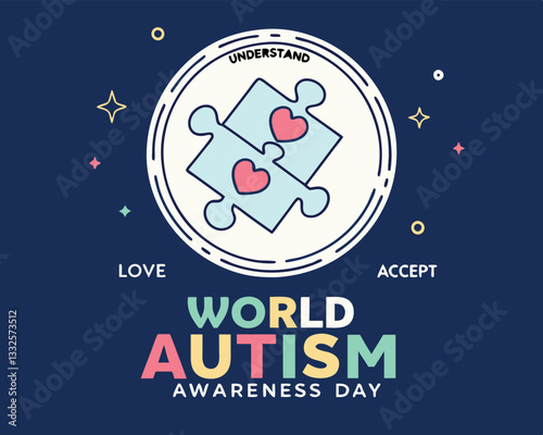 World Autism Awareness Day: Understand, Love, Accept Puzzle Design