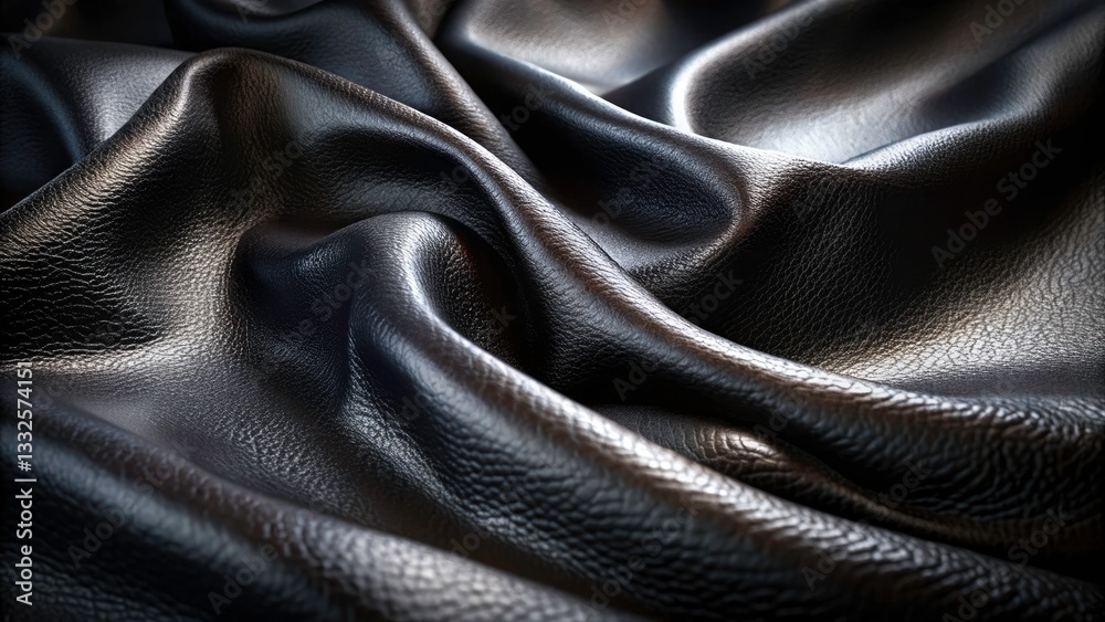 Obraz premium Abstract Black Leather Texture Background - High Resolution Full Grain Leather Image