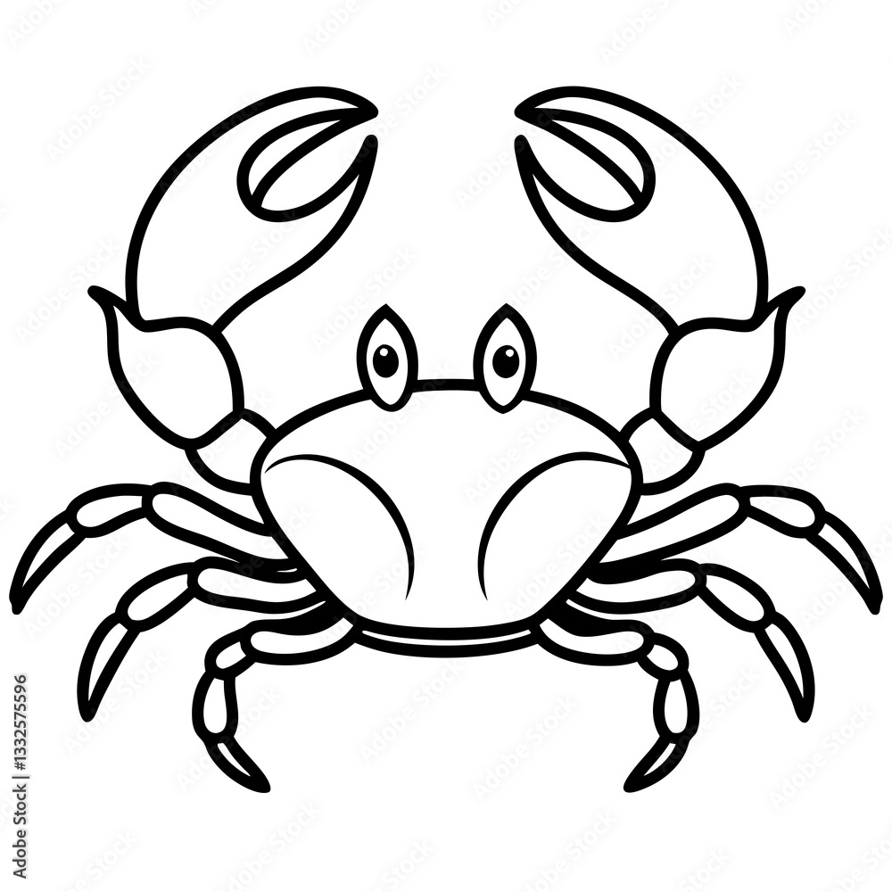 Fototapeta premium Modern Crab Outline Drawing