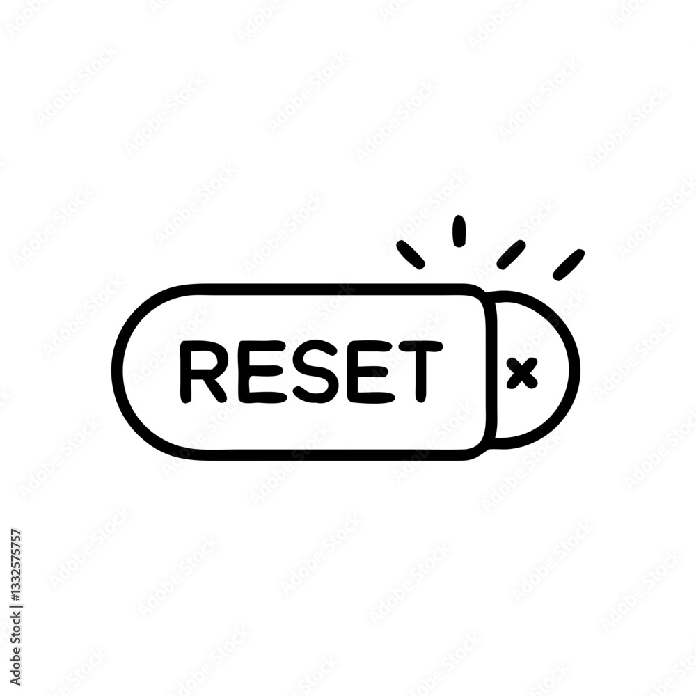Reset button icon in black and white Reset button icon in black and white