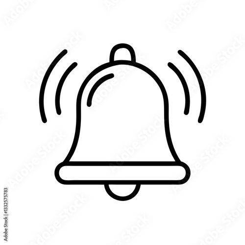 Notification bell icon in black and white
