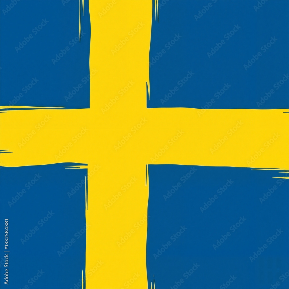 Vibrant Sweden flag design, modern flat vector expression