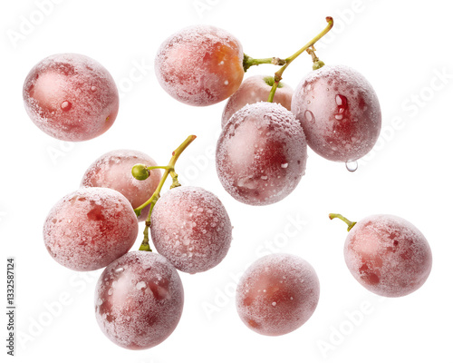 A Collection of Plump Juicy Grapes Floating in Mid-Air – Sweet and Fresh