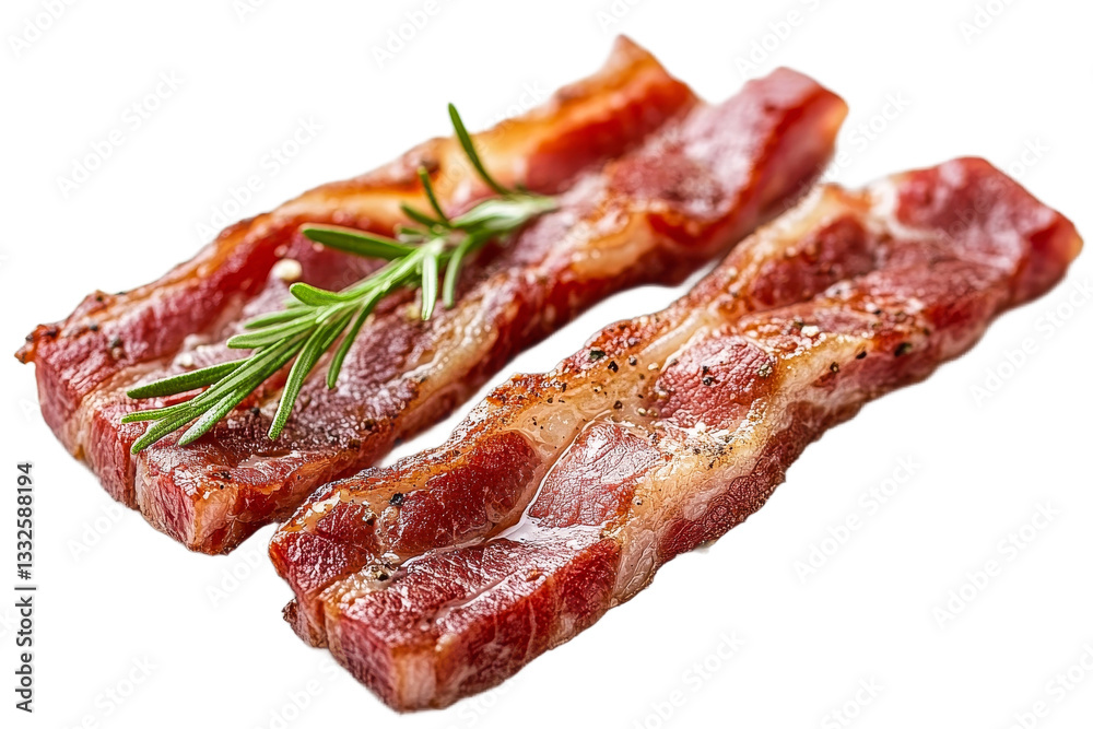 Grilled slices of marbled beef with rosemary, cut out transparent Grilled slices of marbled beef with rosemary, cut out transparent
