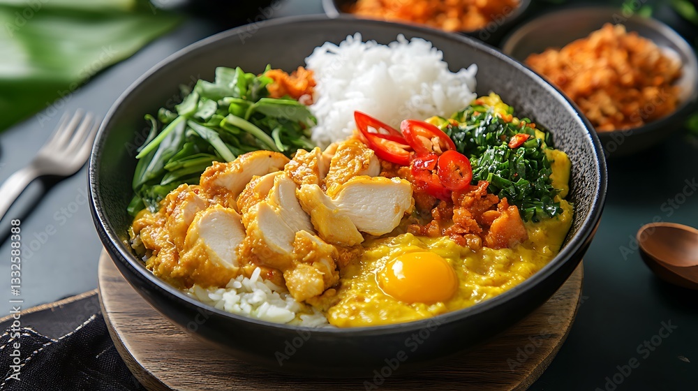 fresh chicken curry rice omelette egg chicken rice bowl food menu fresh chicken curry rice omelette egg chicken rice bowl food menu
