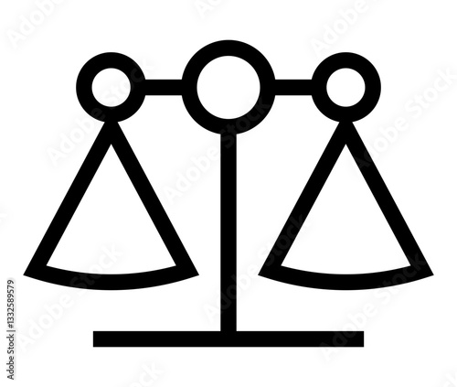 balanced scale icon representing justice fairness or legal matters.