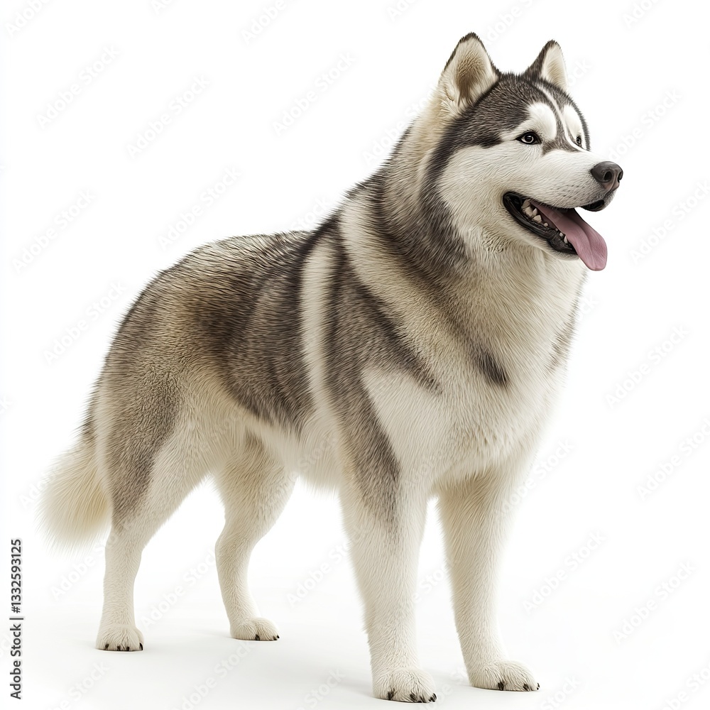 Fototapeta premium Photo of Alaskan Malamute Dog isolated on white background