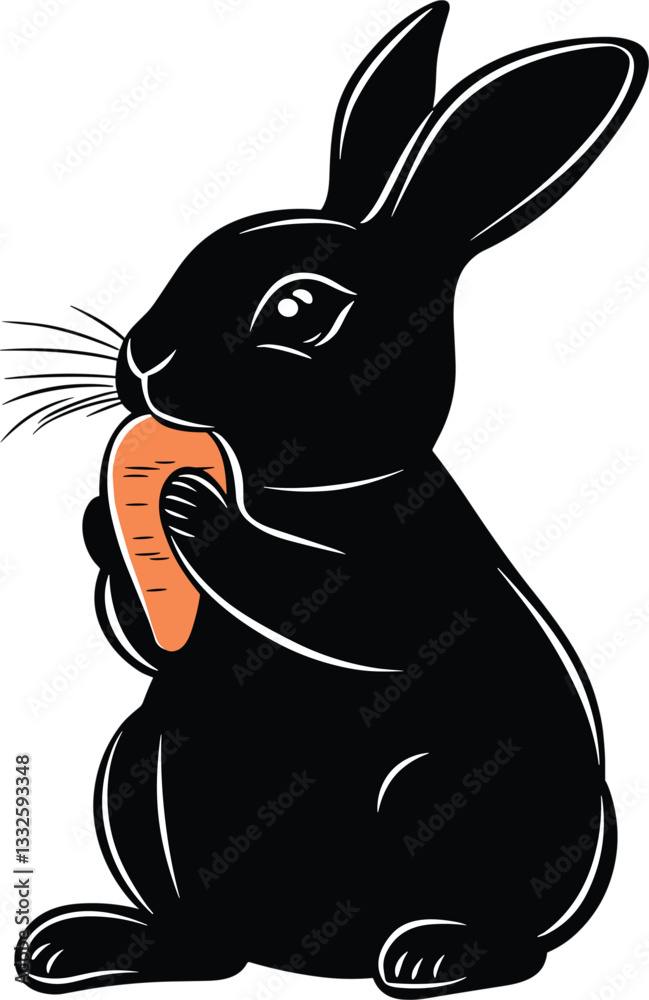 Obraz premium black and white rabbit
