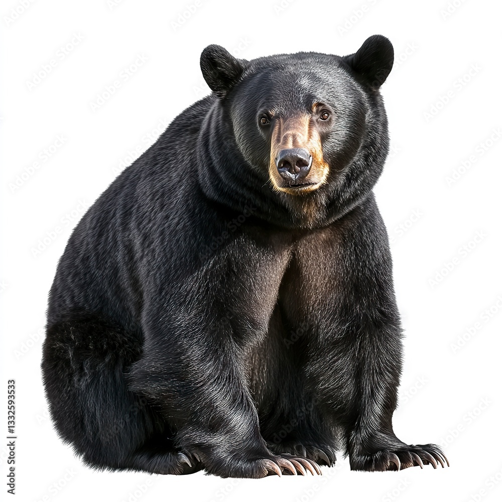 Fototapeta premium Photo of American black Bear isolated on white background